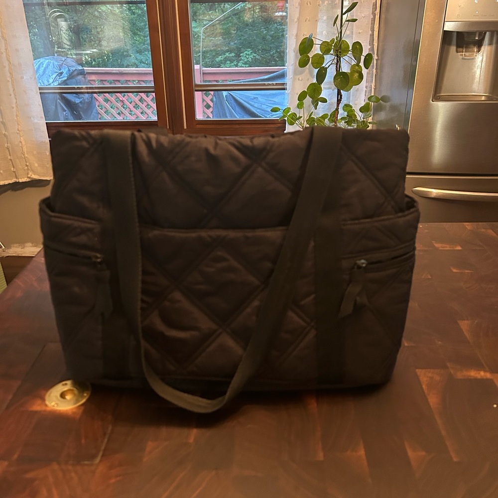 Elegant Black Quilted Tote